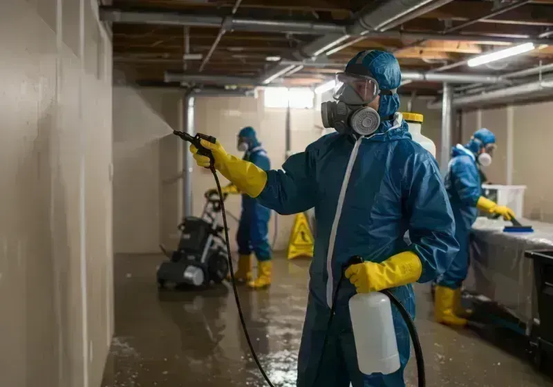 Basement Sanitization and Antimicrobial Treatment process in Key Center, WA